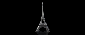 eiffel tower 3D printed in grey resin using SLA technology
